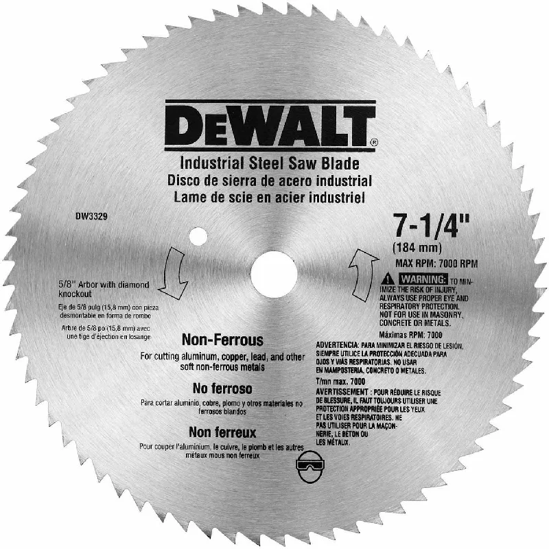 Heavy-Duty Saw Blades for Professional Jobs-DeWalt DW3329 7-1/4" 68T Steel Non-ferrous Steel Saw Blade