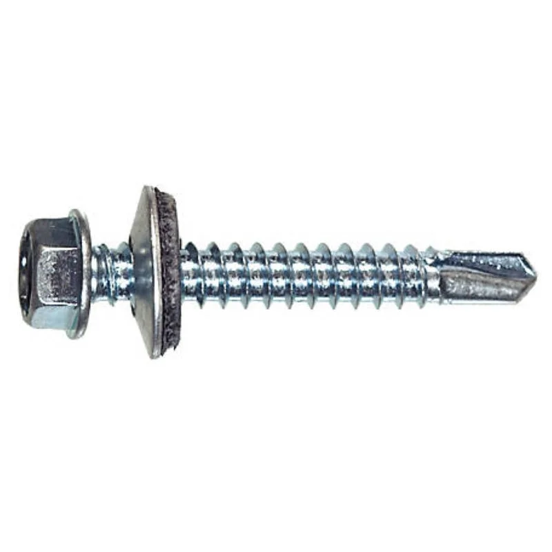 Screws for Industrial Steel Fixing-Grip-Rite Pro-Twist No. 12 Sizes X 1 in. L Hex Hex Head Screws w/Washers 5 lb 79 pk