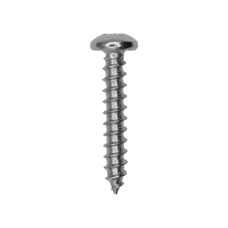 Screws for Pre-Drilled Holes in Wood-Auveco # 25577 #8 X 7/8. 18-8 Stainless Phillips Pan Head Tapping Screw Qty. 50