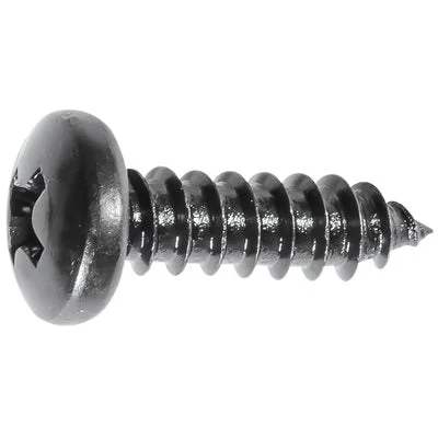 Screws for Strong and Secure Fastening-Auveco # 24137 Phillips Pan Head Tapping Screw #10 X 5/8" - Black. Qty 100.