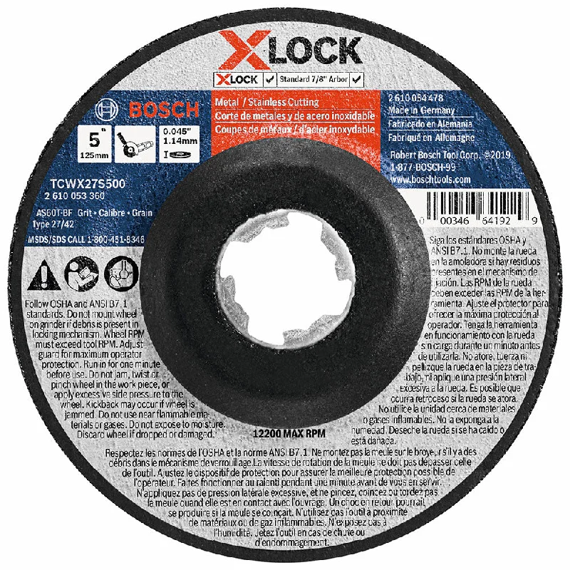 High-Performance Saw Blades for Hardwood-Bosch TCWX27S500 Thin Metal & SS Cutting T27 Heavy Duty  5" x .045", X-Lock, 25 Pack