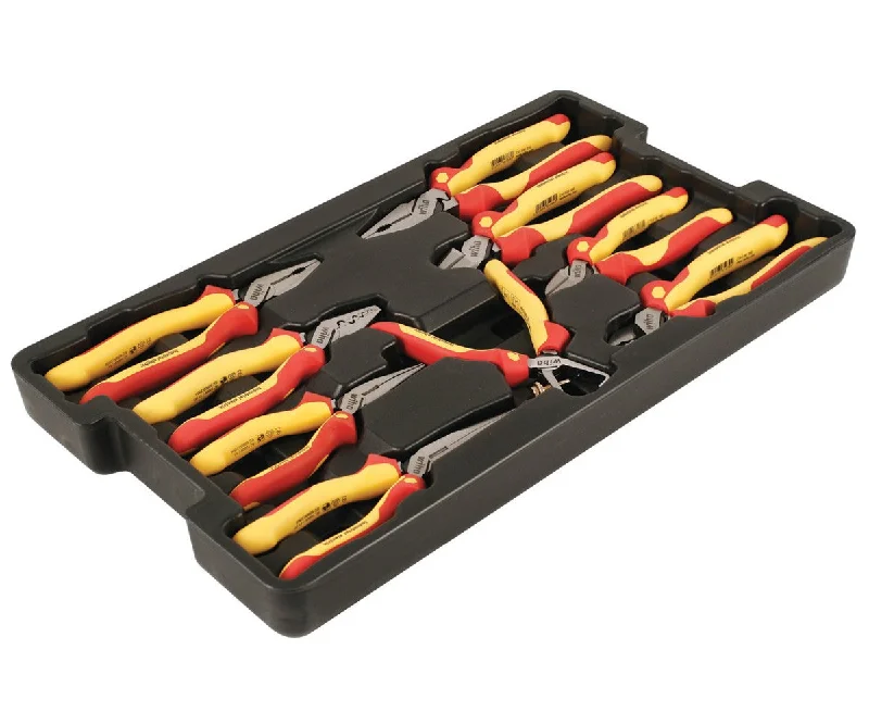 Adjustable Pliers for Quick Clamping-Wiha Tools 32999 Insulated Pliers / Cutters Set with Tray, 9 Pc.