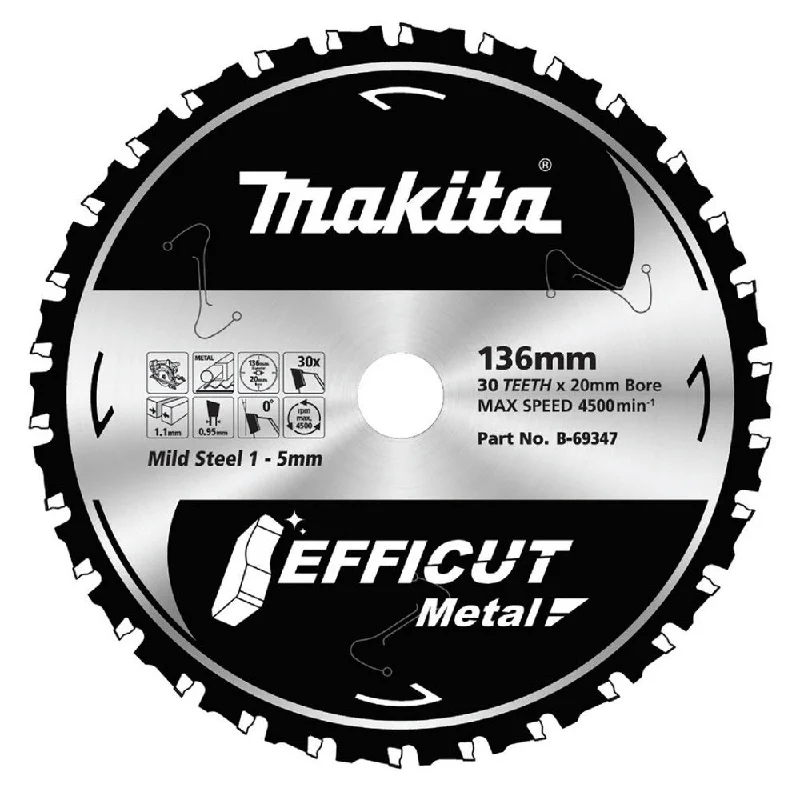 Professional Saw Blades for Construction-Makita Efficut Saw Blade Metal Stainless 136mm x 30T