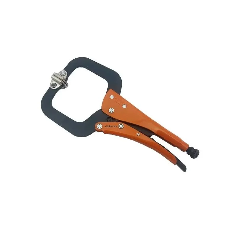 Pliers for Small-Scale Electrical Projects-Grip-On 22412 C-Clamp Swivel Tips-Orange