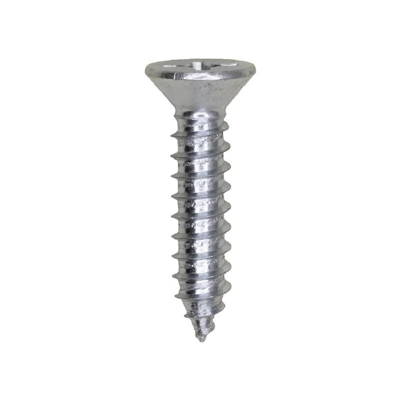 Screws for Industrial Steel Fixing-Auveco # 25664 #12 X 1" Phillips Flat Head Tapping Screw Zinc. Qty. 100