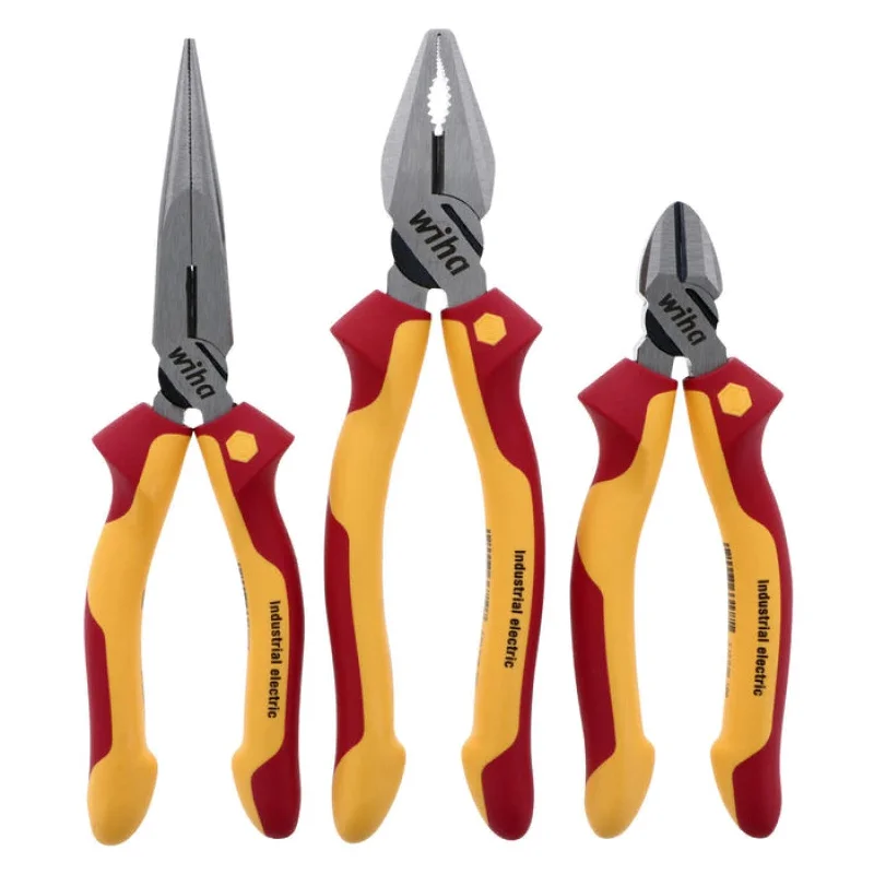 Pliers for Removing Pins and Clips-Wiha Tools 32864 Insulated Pliers & Cutters Set, 3 Pieces