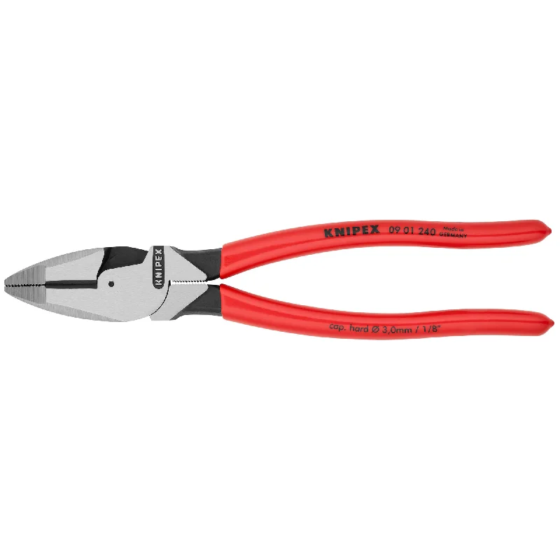 Combination Pliers for Cutting and Gripping-Knipex 09 01 240 SBA 9 1/2" High Leverage Lineman's Pliers New England Head