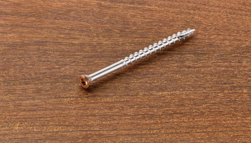 Screws for Automotive Repairs-Starborn Headcote No. 7 X 1-5/8 in. L Brown Star Trim Head Deck Screws 100 pk