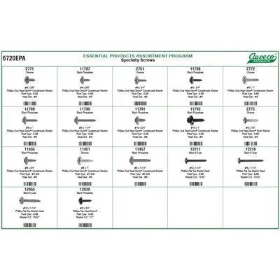 Screws for Fixing Metal and Plastic Parts-Auveco # 6720EPA Specialty Screws Assortment. Qty 1.