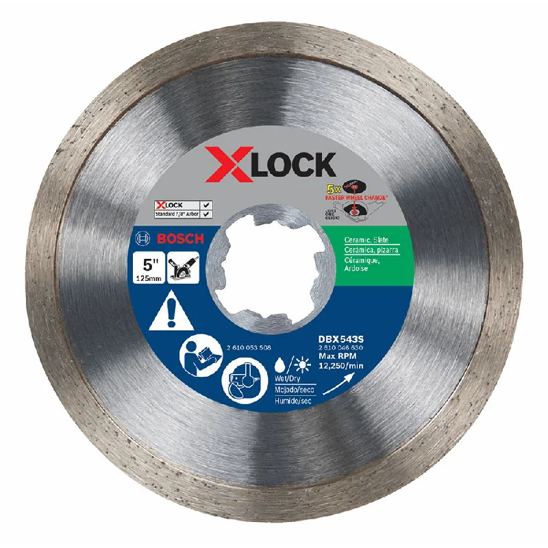 Carbide Saw Blades for Cutting Tough Materials-Bosch DBX543S 5" Continuous Rim Diamond Blade