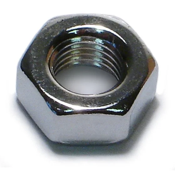 Nuts for Home Renovation and Repairs-8mm-1.0 Chrome Plated Class 8 Steel Fine Thread Hex Nuts (10 pcs.)