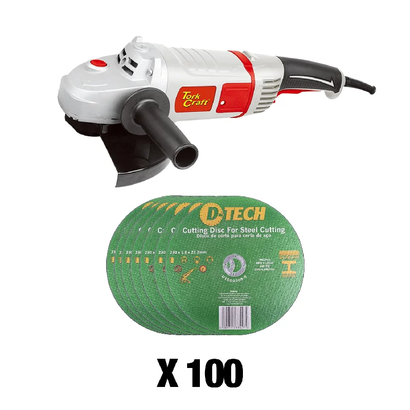 Angle Grinder for Stripping Paint and Coatings-Tork Craft Dtcd230S-100 X2 With Tcag0230 Angle Grinder