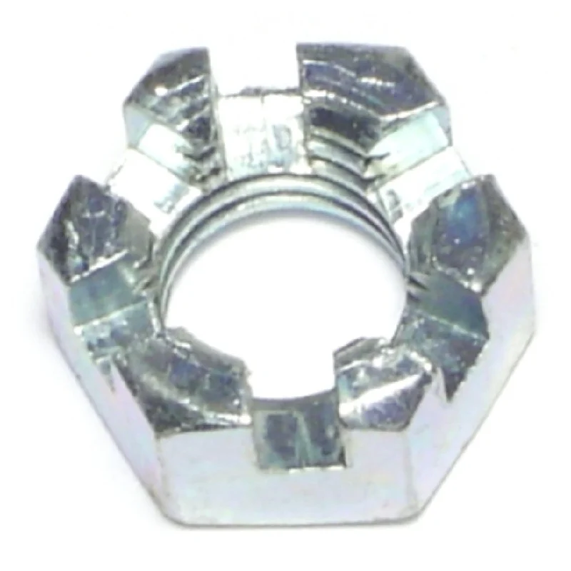 Nuts for Fixing Bathroom and Kitchen Fixtures-1/2"-13 Zinc Plated Steel Coarse Thread Slotted Hex Nuts (6 pcs.)