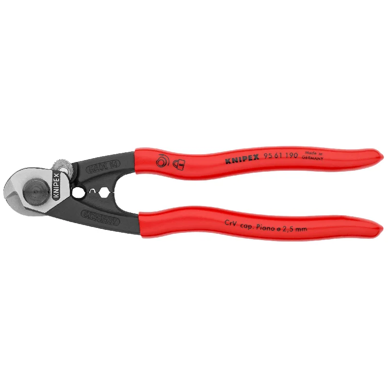 Pliers with Adjustable Jaws for Flexibility-Knipex 95 61 190 7 1/2" Wire Rope Shears