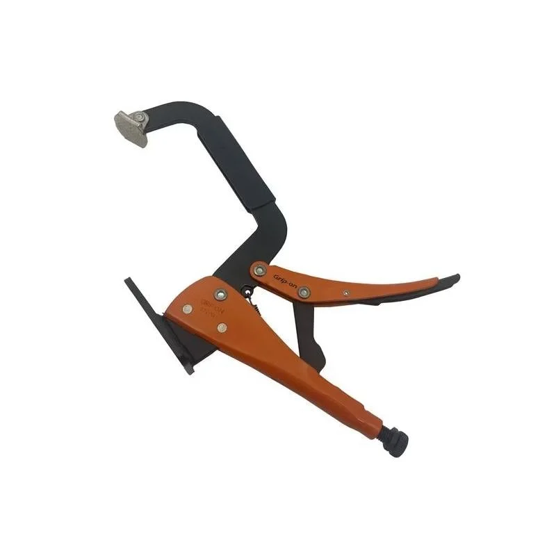 Curved Jaw Pliers for Unique Angles-Grip-On 22214 Hold-Down Clamp, Orange. L.14 Inch