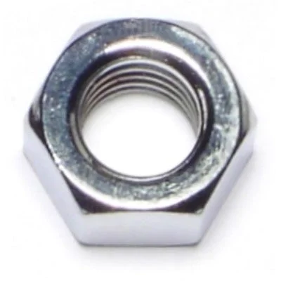 Heavy Duty Nuts for Industrial Use-3/8"-16 Chrome Plated Grade 5 Steel Coarse Thread Hex Nuts (12 pcs.)