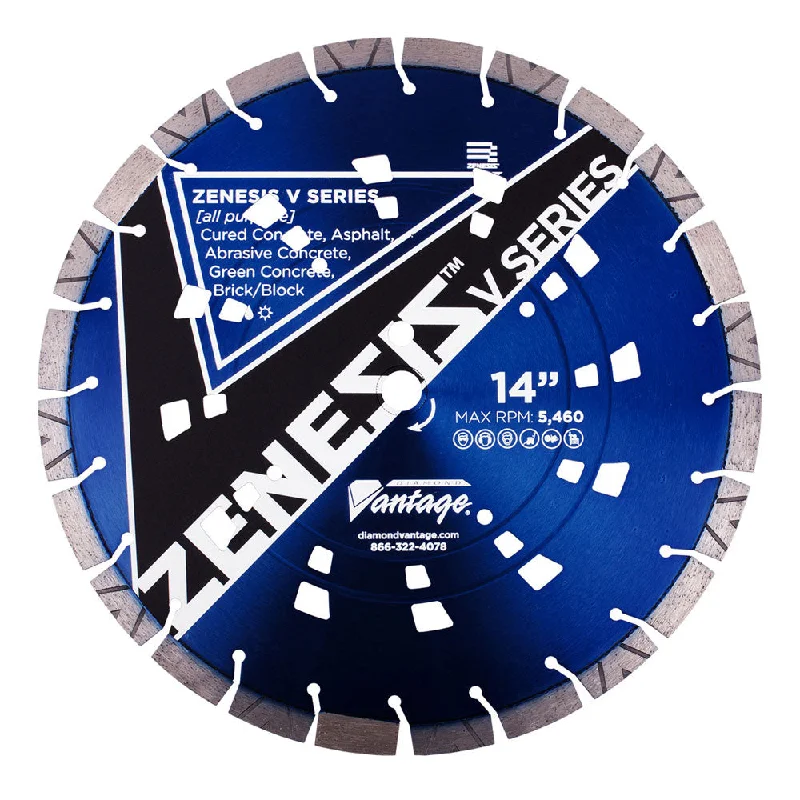 Adjustable Saw Blades for Custom Depth Cuts-Diamond Vantage 1412BEDUZX4-AP2 14" X .125" X 1/20mm All-Purpose, Zenesis 2 HS Blade