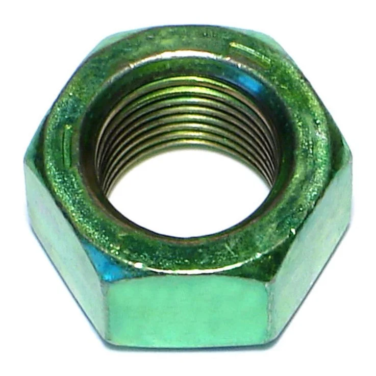 Nuts for Fixing Outdoor Furniture and Fixtures-5/8"-18 Green Rinsed Zinc Plated Grade 5 Steel Fine Thread Hex Nuts