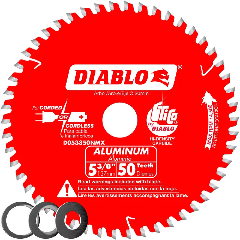 High-Speed Saw Blades for Metalworking-Diablo D053850NMX 5-3/8" x 50 Tooth Aluminum Cutting Saw Blade