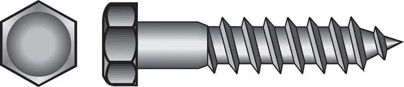 Screws for Metal Framing Projects-HILLMAN 1/4 in. X 1-1/2 in. L Hex Stainless Steel Lag Screw 50 pk