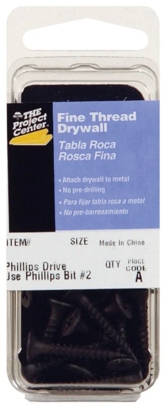 Screws for Pre-Cut Lumber and Panels-Hillman No. 6 x 1-1/4 in. L Phillips Black Phosphate Drywall Screws 12 pk (Pack of 10)