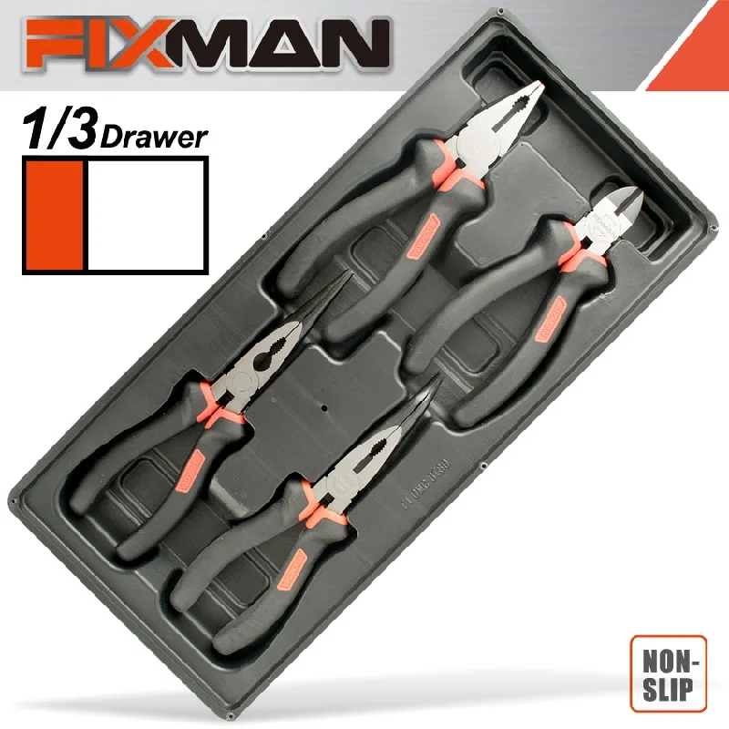 Pliers for Crimping and Wiring Tasks-Fixman 4 Piece Plier Set Cp 7' Dcp 6' Lnp 8' Bnp 8'