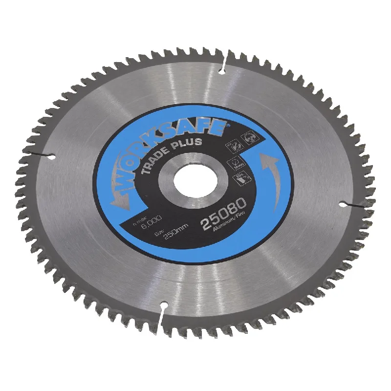 Saw Blades for Crosscutting and Rip Cutting-Worksafe by Sealey Aluminium Cutting TCT Saw Blade Ø250 x 30mm - 80tpu