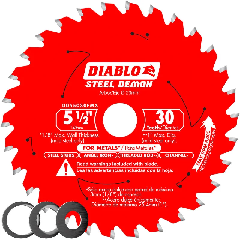 Professional Circular Saw Blades for Metal Cutting-Diablo D055030FMX 5-1/2" x 30 Tooth Metal Cutting Saw Blade