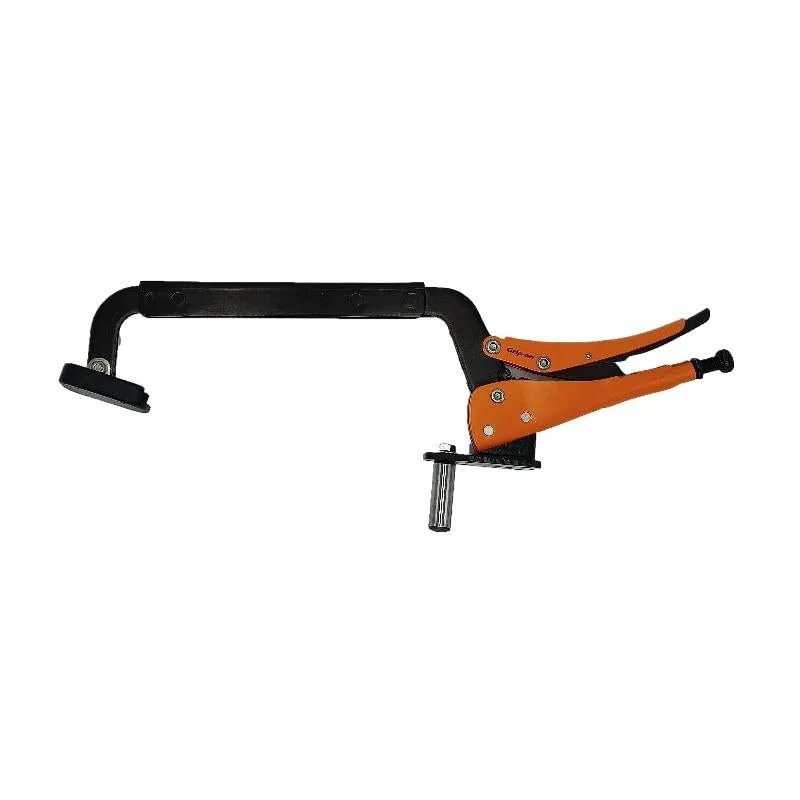 Professional-Grade Pliers for Workshop Use-Grip-On 222C18 Hold-Down Clamp With Bar & Protector-Orange