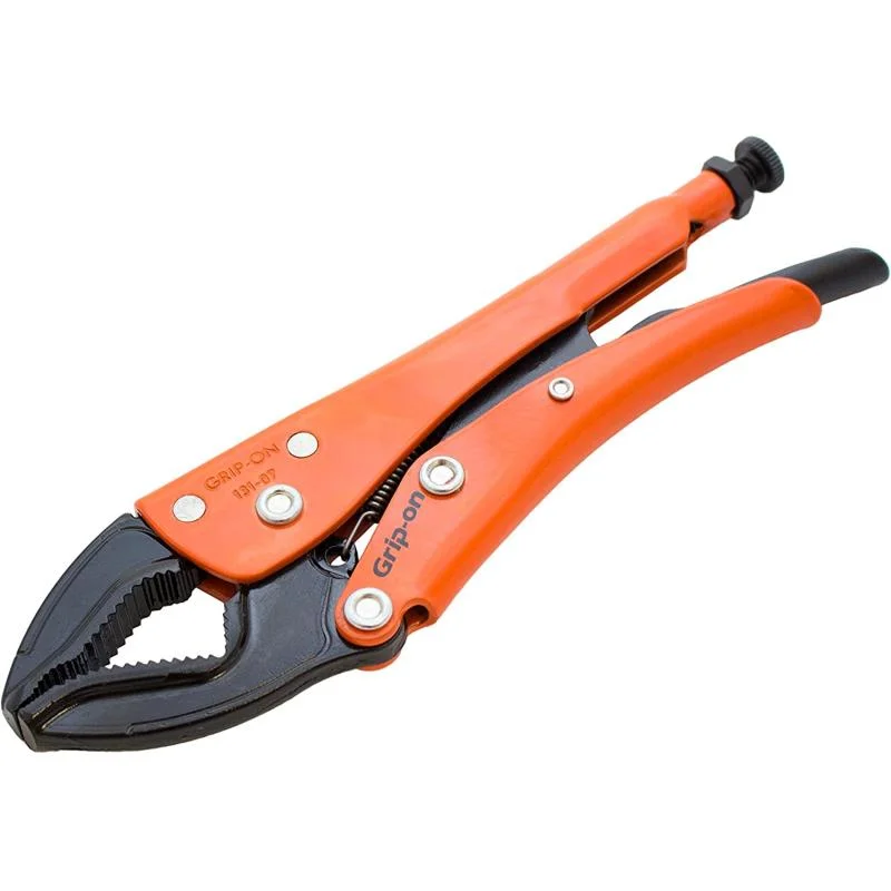 Heavy Duty Pliers for Tough Jobs-Grip-On 13107 7-Inch Optimum Grip Locking Pliers in Orange Epoxy