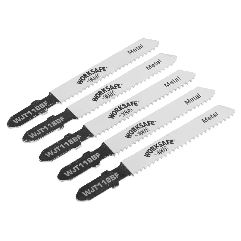 Saw Blades for Cutting Lumber and Beams-Worksafe by Sealey Jigsaw Blade Metal 55mm 12tpi - Pack of 5